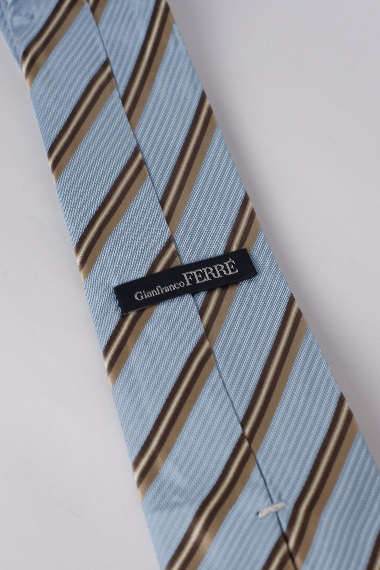Gianfranco Ferrè Light Blue with Gold Stripes Necktie