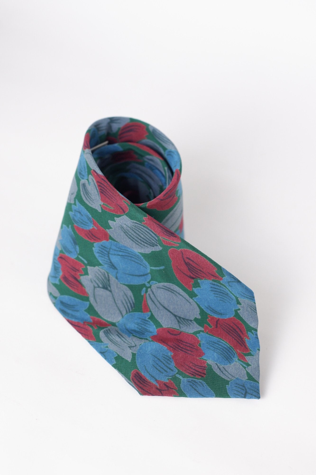 Guy Laroche Green Floral Printed Necktie