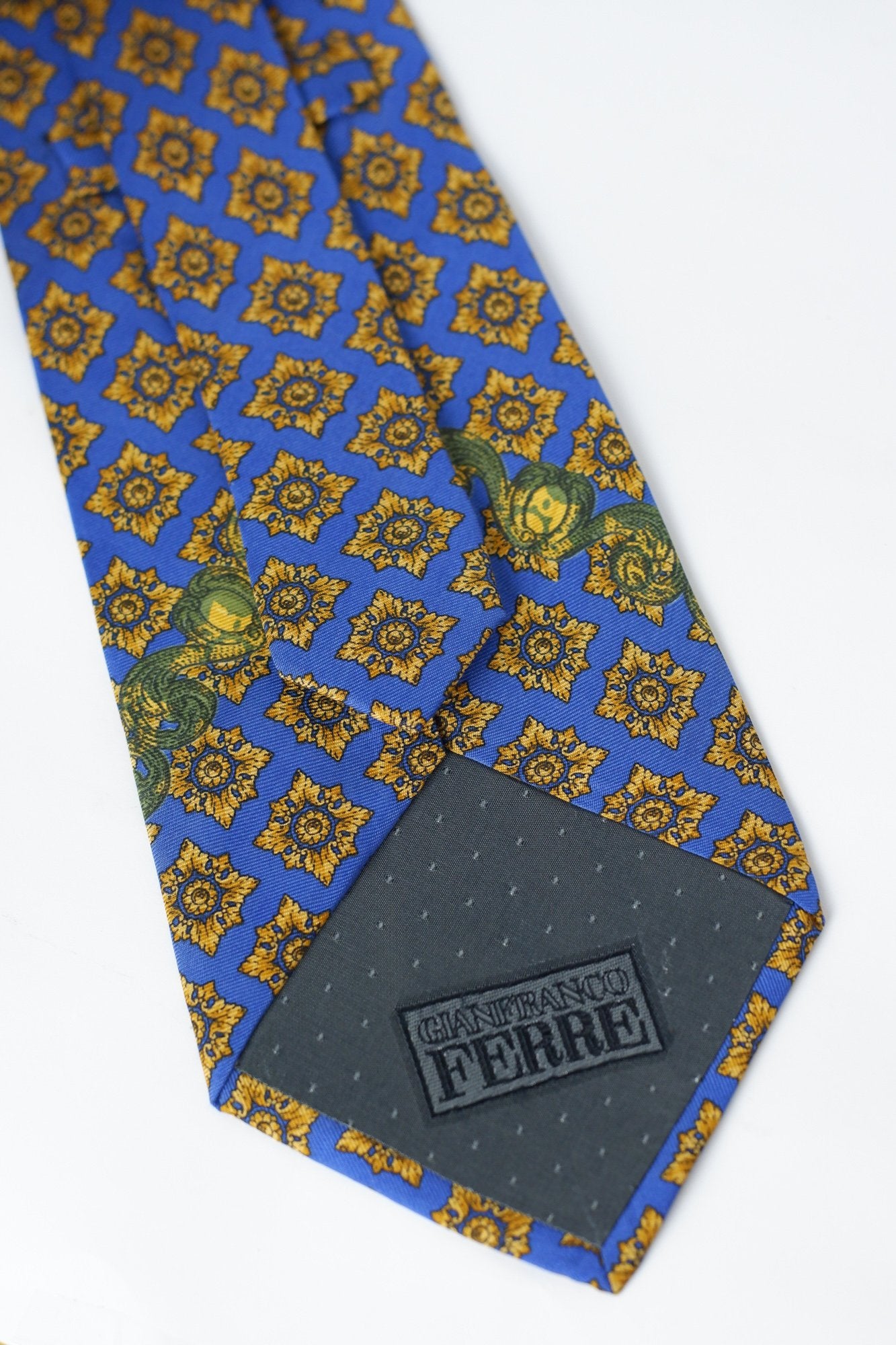 Gianfranco Ferrè Blue with Yellow Printed Necktie