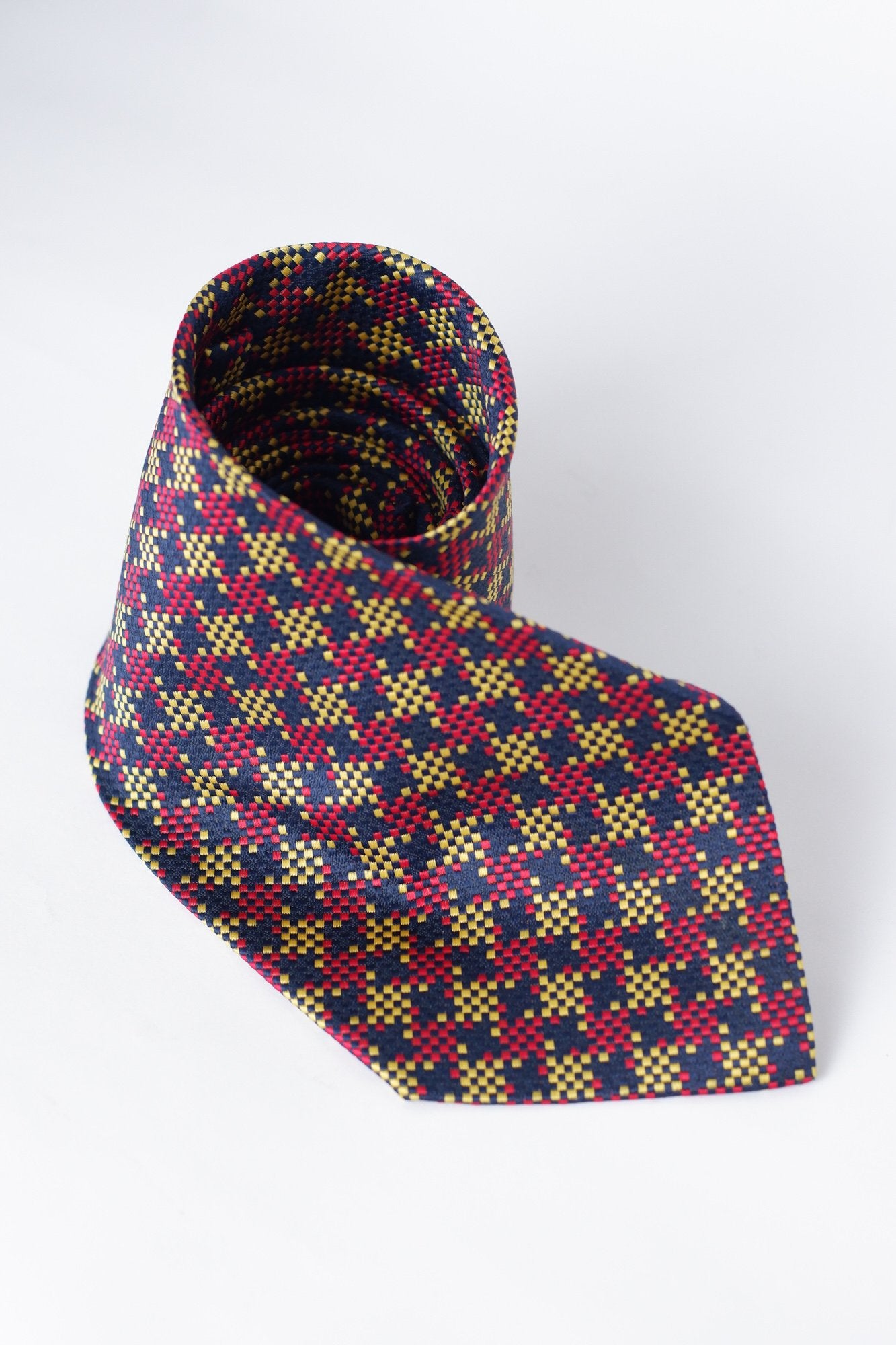 Lanolini Red and Yellow Textured Necktie